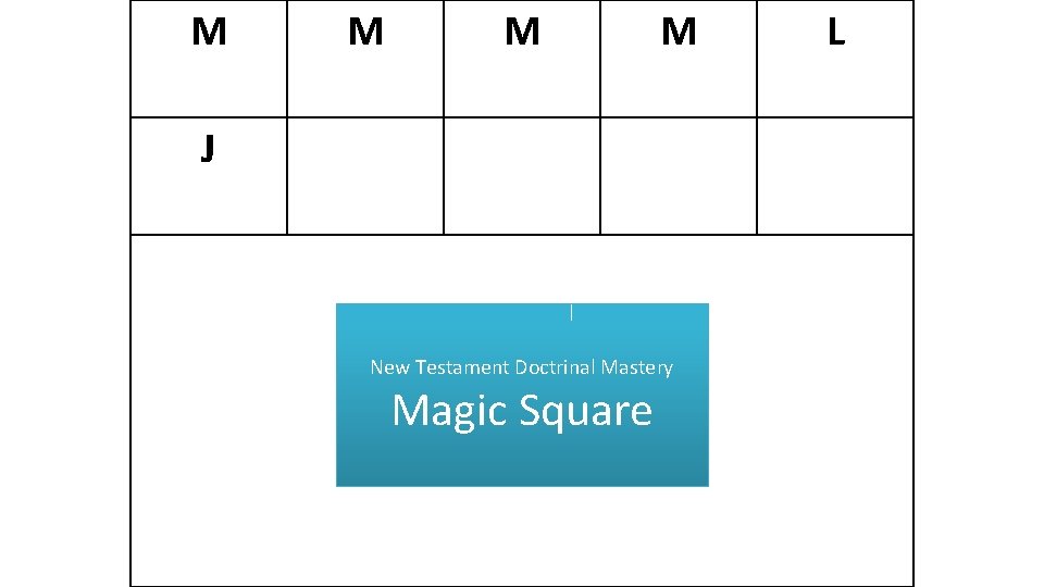 M M J New Testament Doctrinal Mastery Magic Square L 