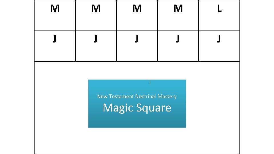 M M L J J J New Testament Doctrinal Mastery Magic Square 