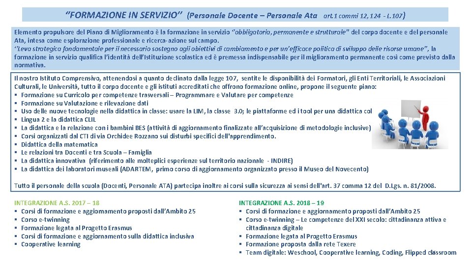 ‘’FORMAZIONE IN SERVIZIO’’ (Personale Docente – Personale Ata art. 1 commi 12, 124 -