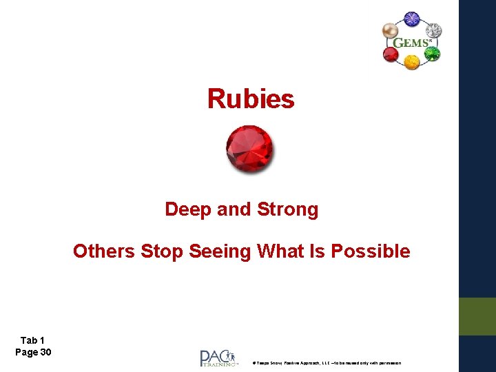 Rubies Deep and Strong Others Stop Seeing What Is Possible Tab 1 Page 30