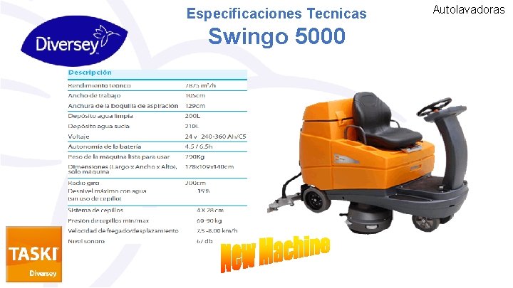 Especificaciones Tecnicas Swingo 5000 Autolavadoras 