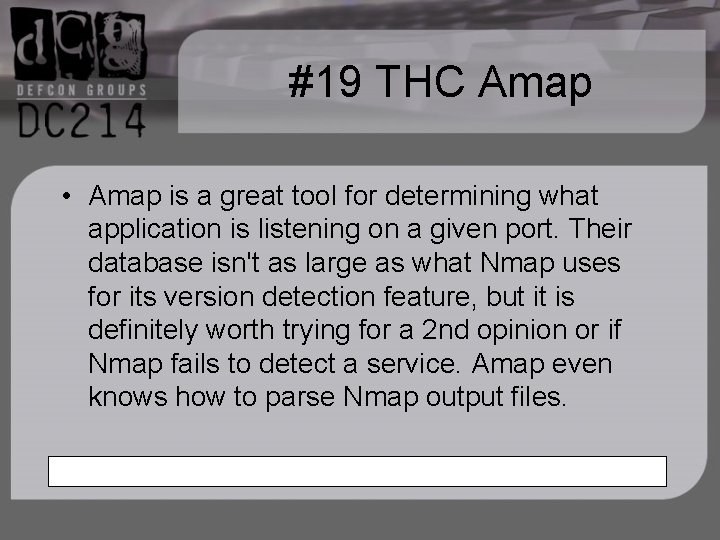 #19 THC Amap • Amap is a great tool for determining what application is