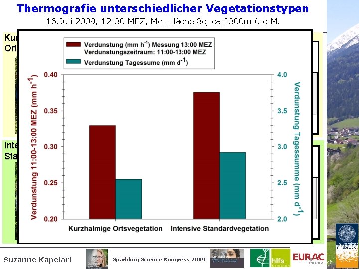 Thermografie unterschiedlicher Vegetationstypen 16. Juli 2009, 12: 30 MEZ, Messfläche 8 c, ca. 2300