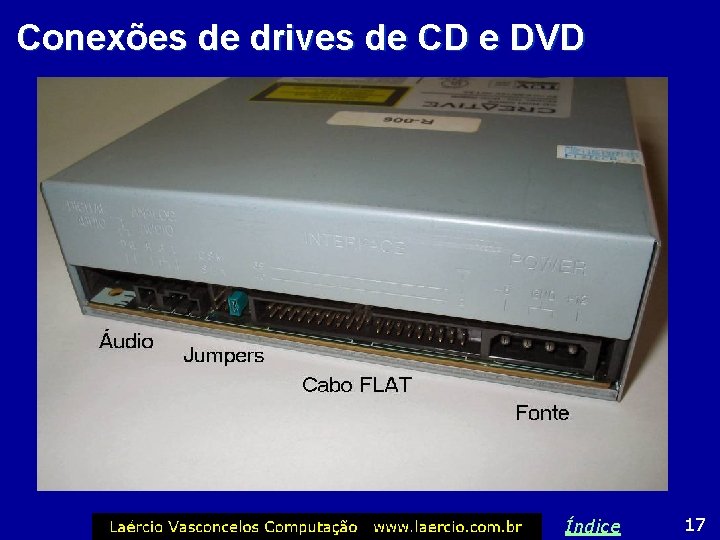 Conexões de drives de CD e DVD Índice 17 