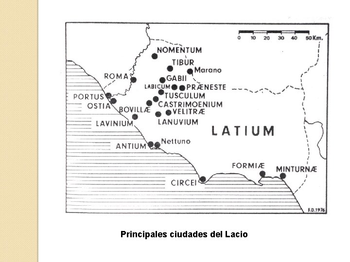 Principales ciudades del Lacio 