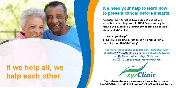 We need your help to learn how to prevent cancer before it starts. A