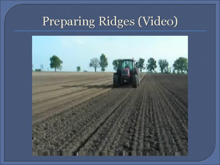 Preparing Ridges (Video) 