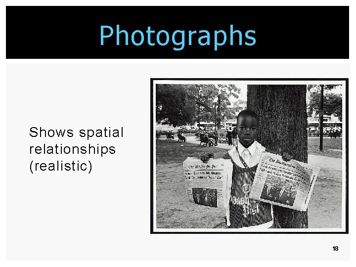 Photographs Shows spatial relationships (realistic) 18 Photographs Shows spatial relationships (realistic) 18