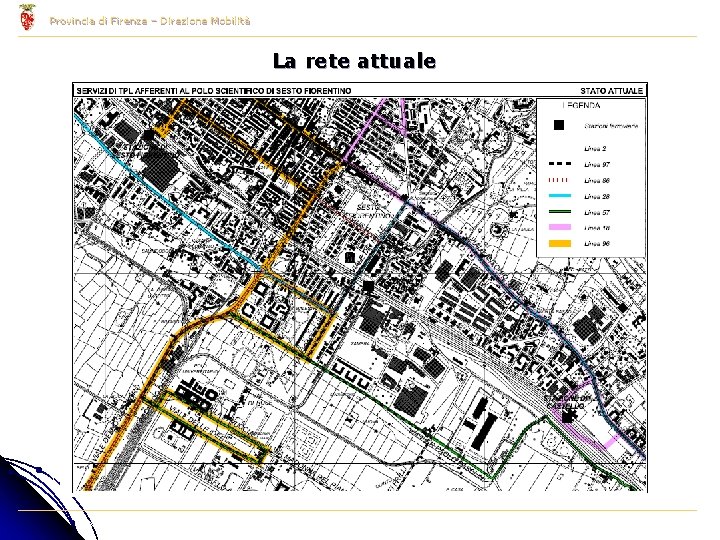 Provincia di Firenze – Direzione Mobilità La rete attuale 