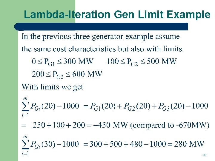 Lambda-Iteration Gen Limit Example 26 