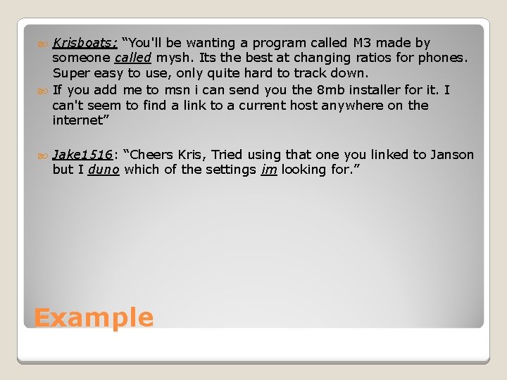 Krisboats: “You'll be wanting a program called M 3 made by someone called mysh.