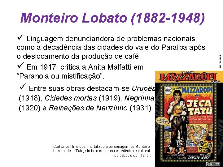 Monteiro Lobato (1882 -1948) como a decadência das cidades do vale do Paraíba após