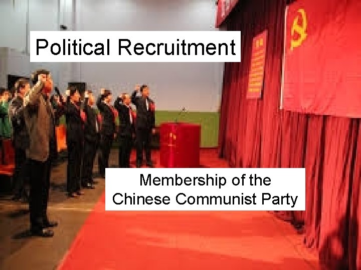 Political Recruitment Membership of the Chinese Communist Party 