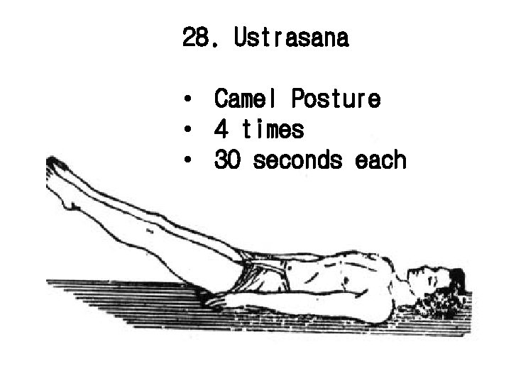 28. Ustrasana • Camel Posture • 4 times • 30 seconds each 