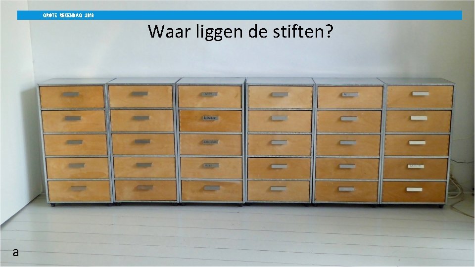 Waar liggen de stiften? a 