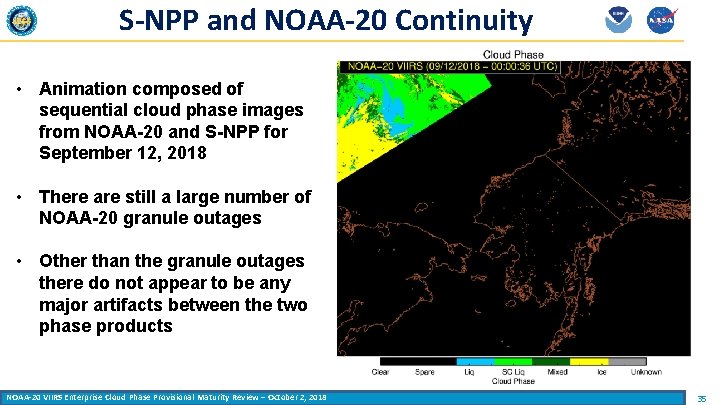 S-NPP and NOAA-20 Continuity • Animation composed of sequential cloud phase images from NOAA-20