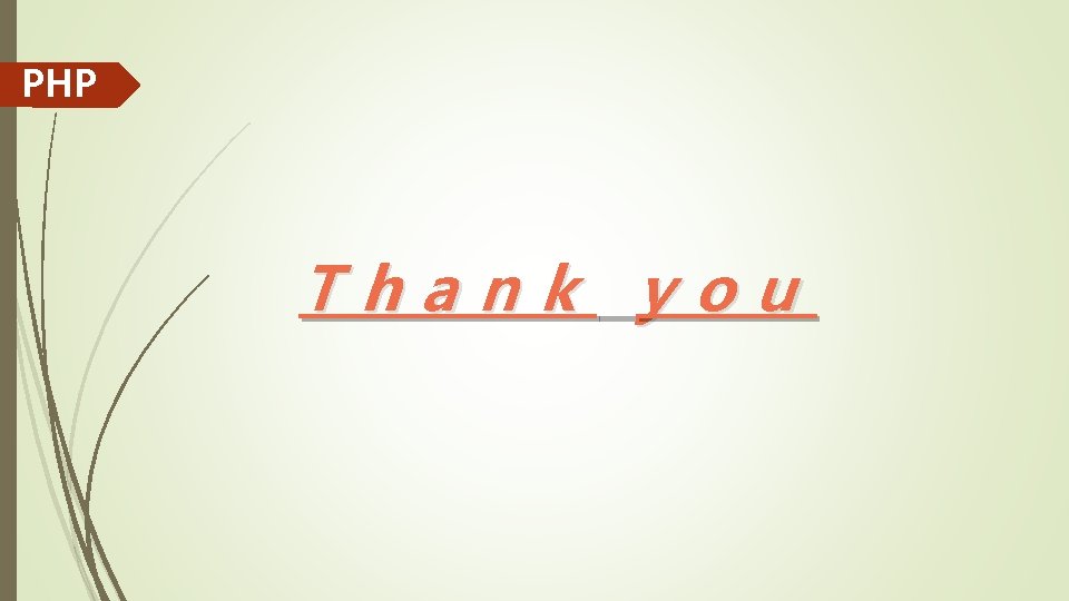 PHP Thank you 