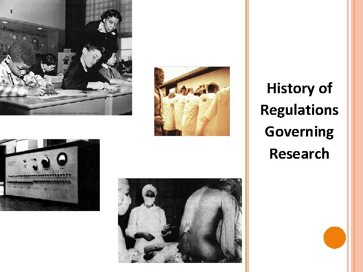 History of Regulations Governing Research 