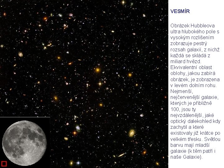 VESMÍR Obrázek Hubbleova ultra hlubokého pole s vysokým rozlišením zobrazuje pestrý rozsah galaxií, z