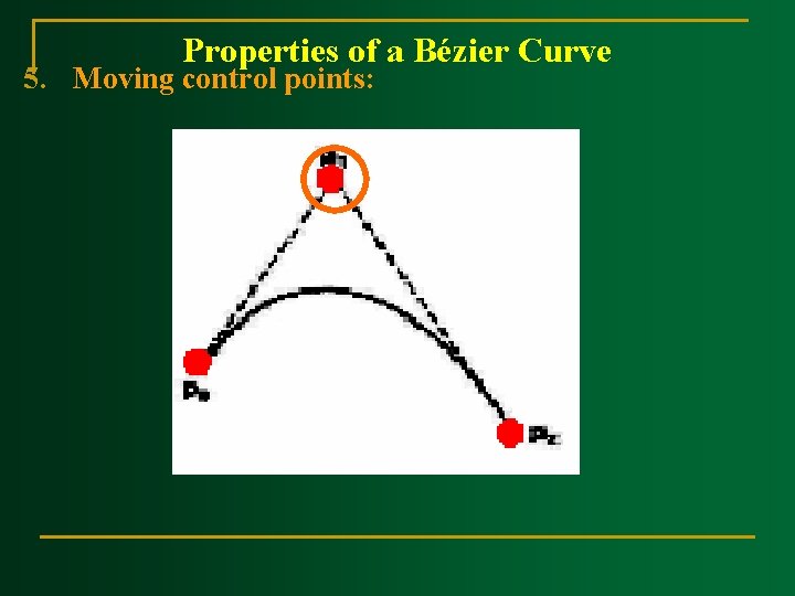 Properties of a Bézier Curve 5. Moving control points: 