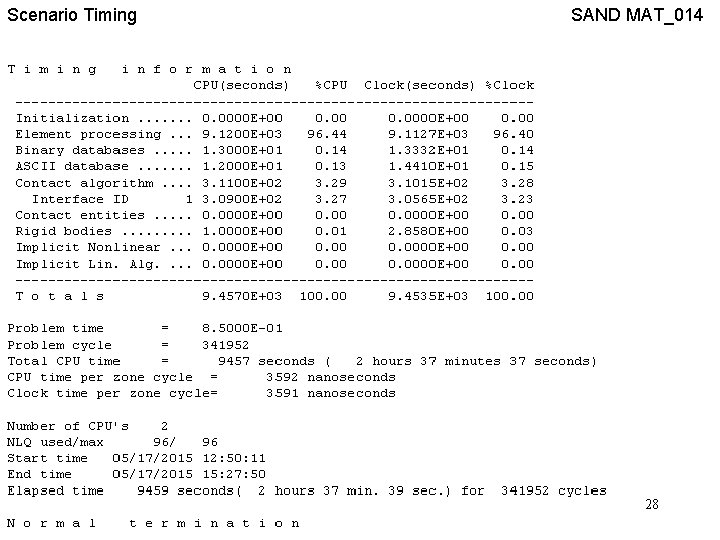 Scenario Timing SAND MAT_014 28 