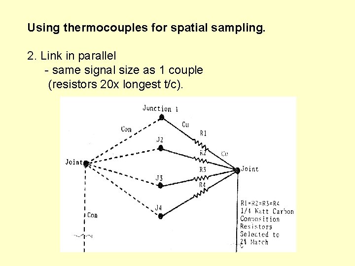 Using thermocouples for spatial sampling. 2. Link in parallel - same signal size as