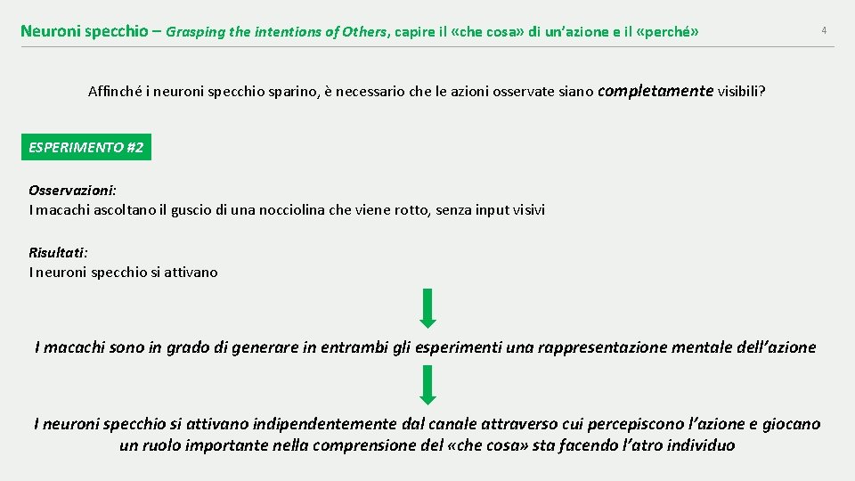 Neuroni specchio – Grasping the intentions of Others, capire il «che cosa» di un’azione