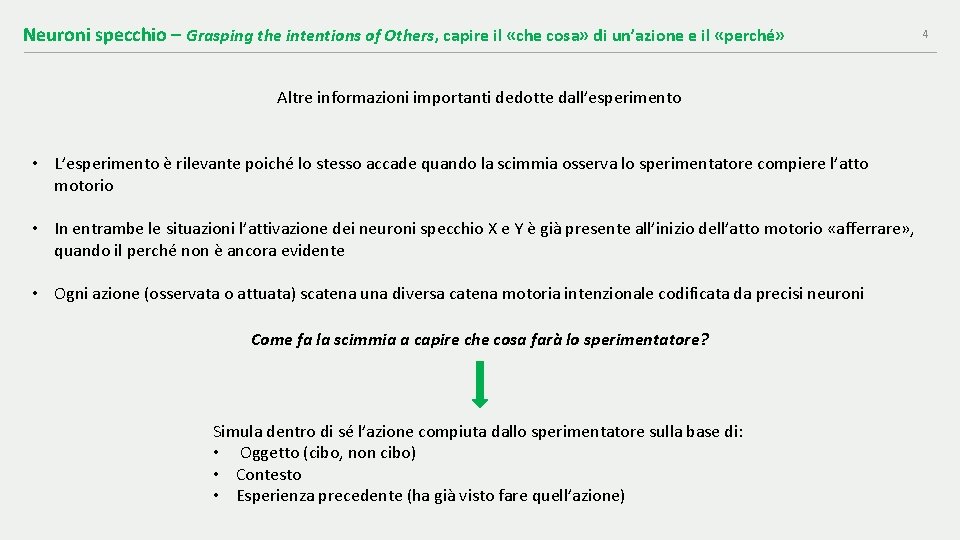 Neuroni specchio – Grasping the intentions of Others, capire il «che cosa» di un’azione