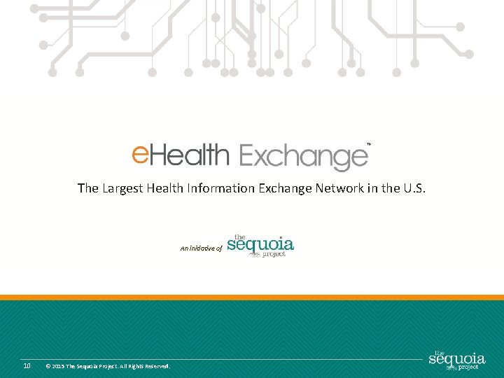 The Largest Health Information Exchange Network in the U. S. An initiative of 10