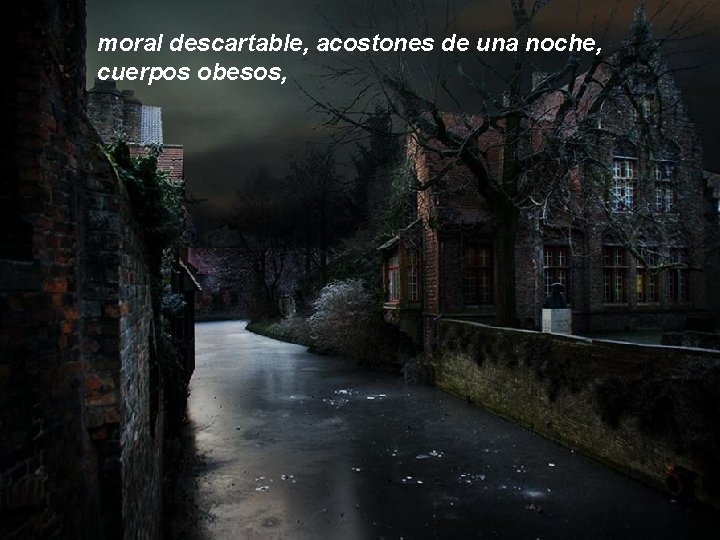 moral descartable, acostones de una noche, cuerpos obesos, 