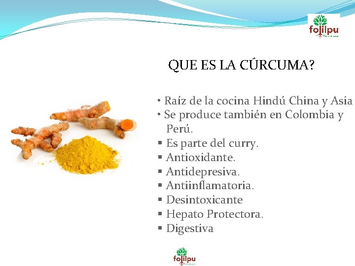 QUE ES LA CÚRCUMA? • Raíz de la cocina Hindú China y Asia •