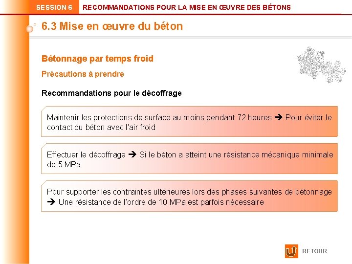SESSION 6 RECOMMANDATIONS POUR LA MISE EN ŒUVRE DES BÉTONS 6. 3 Mise en