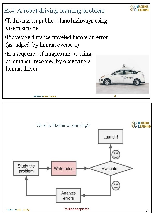 04/08/2018 Ex 4: A robot driving learning problem T: driving on public 4 -lane