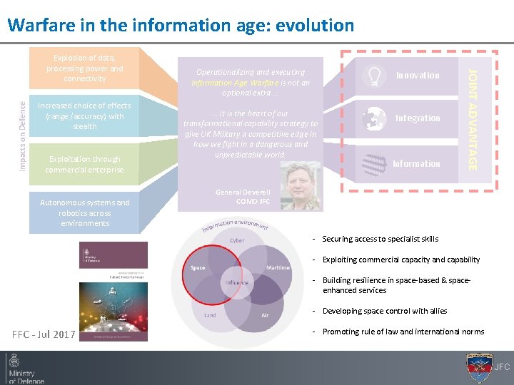 Warfare in the information age: evolution Impacts on Defence Increased choice of effects (range