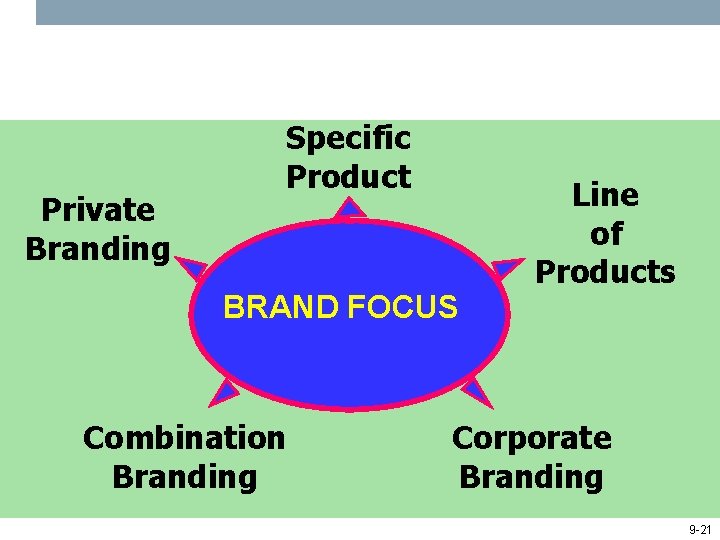 Private Branding Specific Product BRAND FOCUS Combination Branding Line of Products Corporate Branding 9