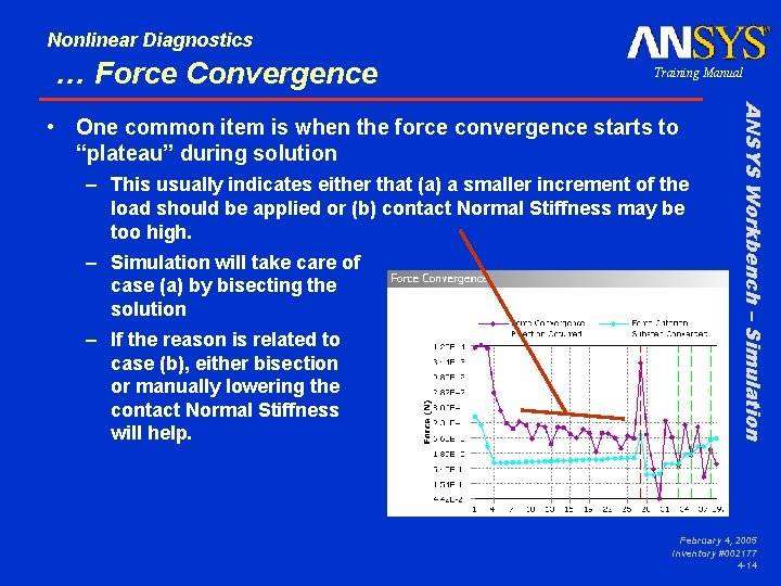 Nonlinear Diagnostics … Force Convergence Training Manual – This usually indicates either that (a)