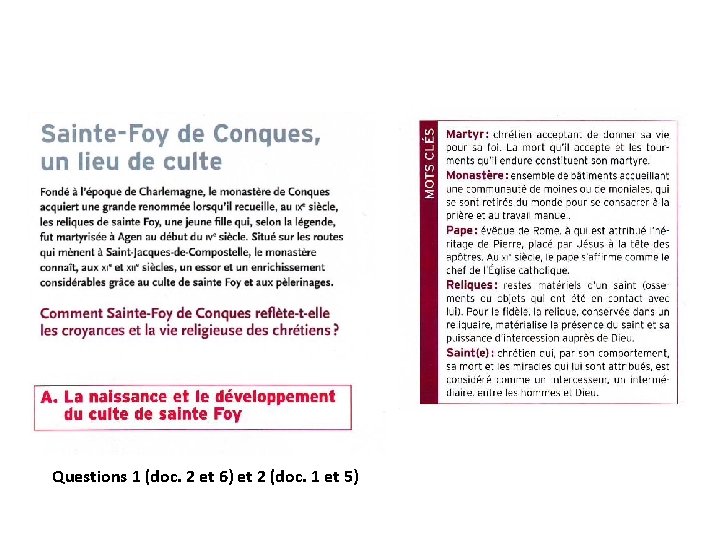 Questions 1 (doc. 2 et 6) et 2 (doc. 1 et 5) Questions 1 (doc. 2 et 6) et 2 (doc. 1 et 5)