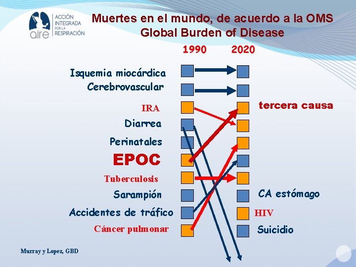 Muertes en el mundo, de acuerdo a la OMS Global Burden of Disease 1990