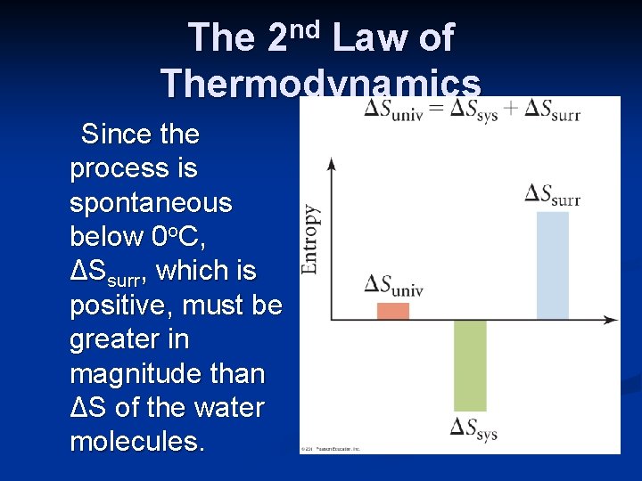 nd The 2 Law of Thermodynamics Since the process is spontaneous below 0 o.