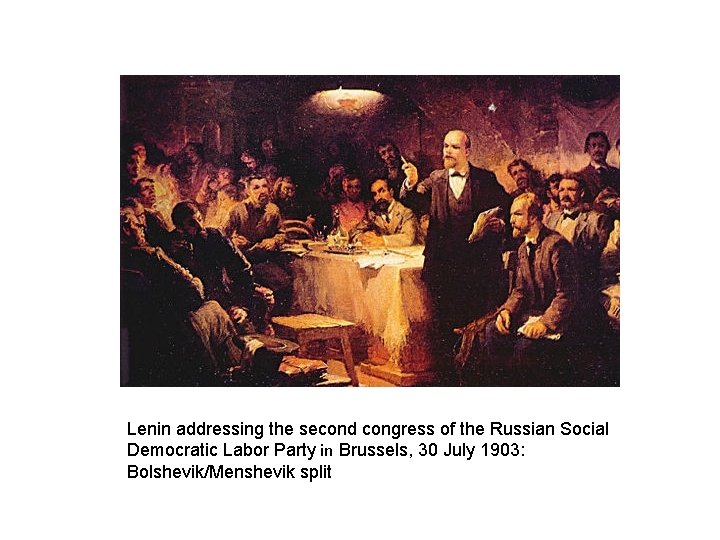 Lenin addressing the second congress of the Russian Social Democratic Labor Party in Brussels,