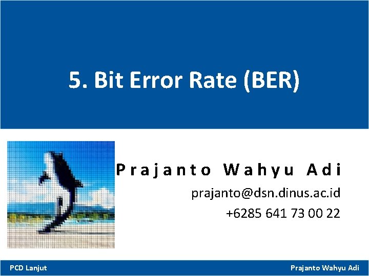 5. Bit Error Rate (BER) Prajanto Wahyu Adi prajanto@dsn. dinus. ac. id +6285 641