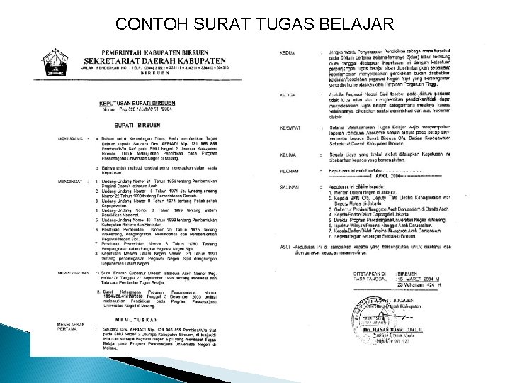 CONTOH SURAT TUGAS BELAJAR 