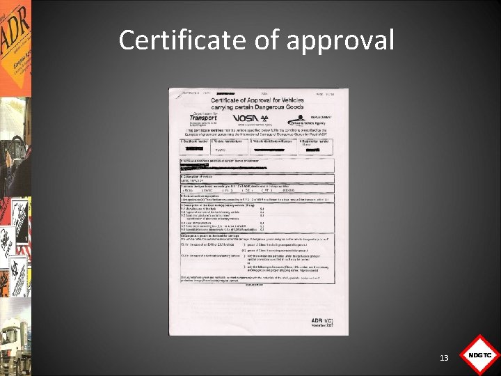 Certificate of approval 13 