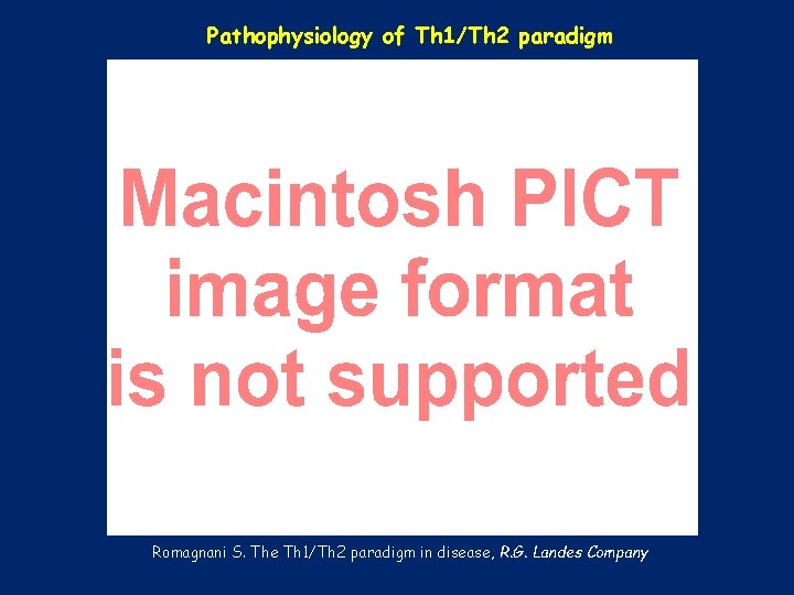Pathophysiology of Th 1/Th 2 paradigm Romagnani S. The Th 1/Th 2 paradigm in