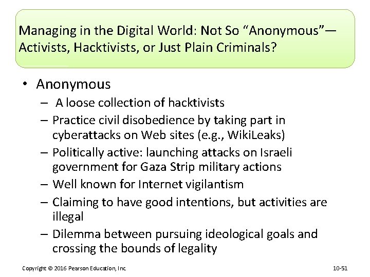 Managing in the Digital World: Not So “Anonymous”— Activists, Hacktivists, or Just Plain Criminals?