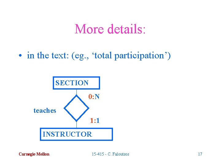More details: • in the text: (eg. , ‘total participation’) SECTION 0: N teaches
