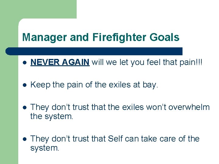 Manager and Firefighter Goals l NEVER AGAIN will we let you feel that pain!!! Manager and Firefighter Goals l NEVER AGAIN will we let you feel that pain!!!