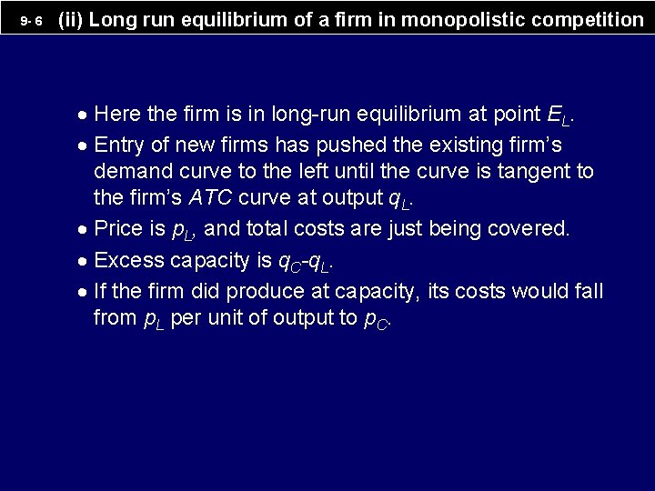 9 - 6 (ii) Long run equilibrium of a firm in monopolistic competition ·