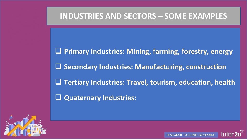 INDUSTRIES AND SECTORS – SOME EXAMPLES q Primary Industries: Mining, farming, forestry, energy q