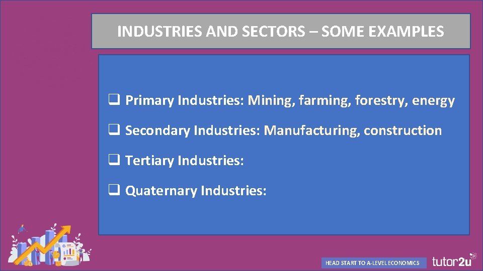 INDUSTRIES AND SECTORS – SOME EXAMPLES q Primary Industries: Mining, farming, forestry, energy q